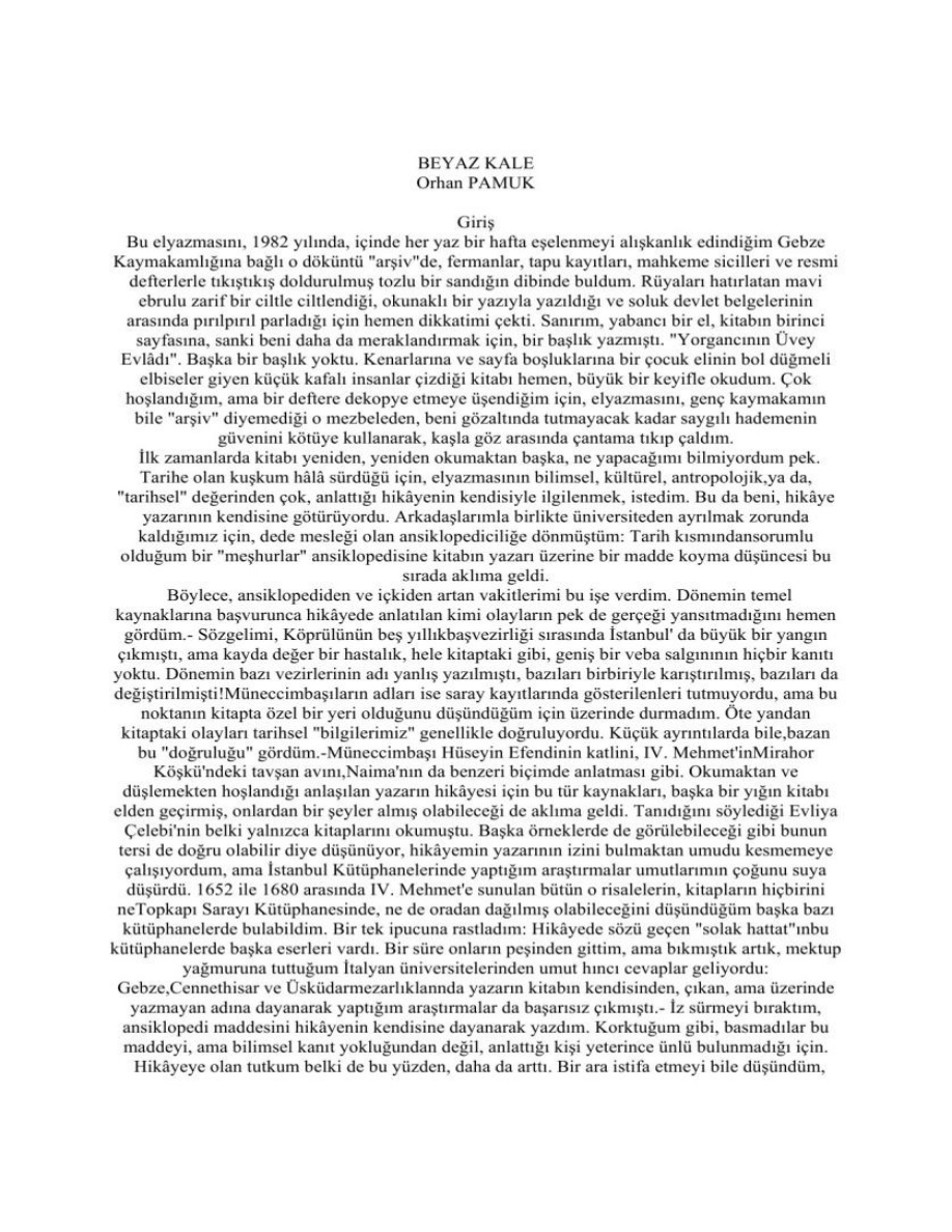 Beyaz Kale PDF - Orhan Pamuk 5 Beyaz Kale PDF – Orhan Pamuk