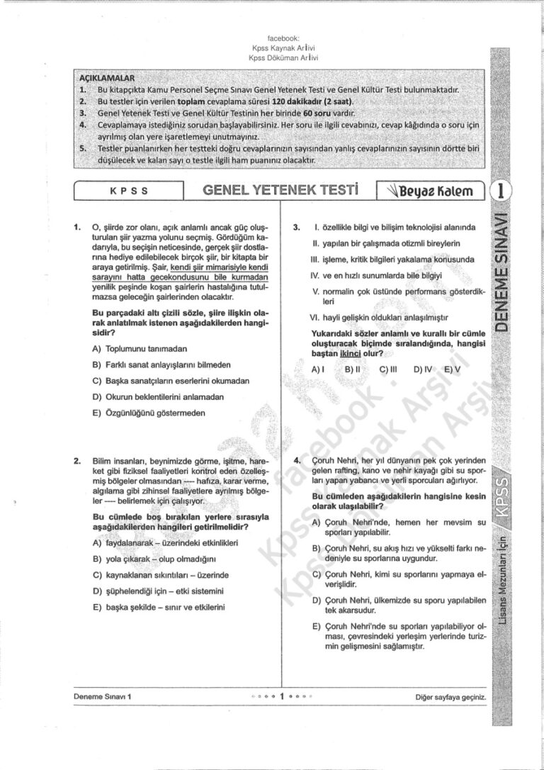 Beyazkalem 2014 TG 1 GyGk Kitap Kapağı