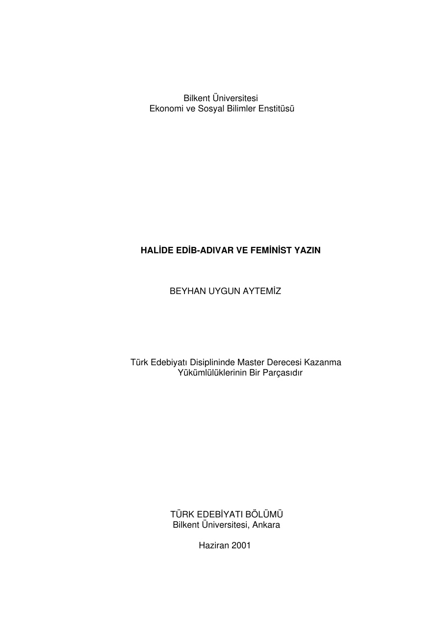 Halide Edib Adıvar ve Feminist Yazın PDF – Beyhan Uygun