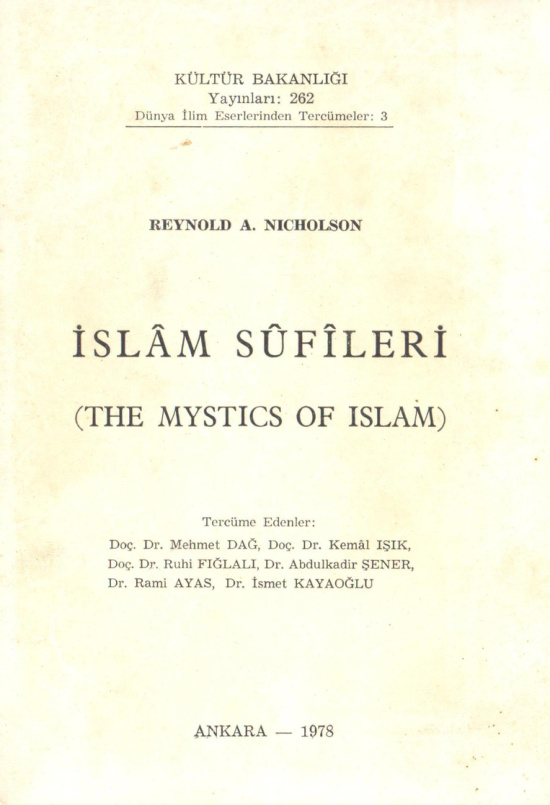 İslâm Sufileri PDF – Reynold A. Nicholson