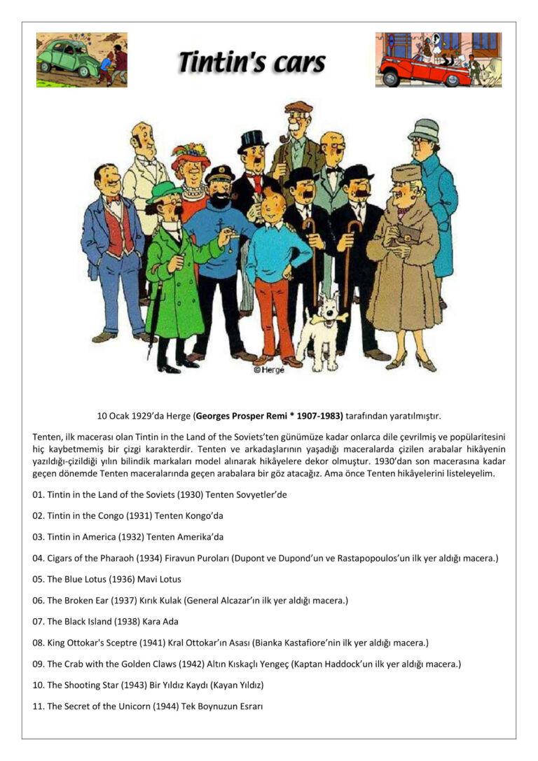 Tenten'in Arabaları Kitap Kapağı