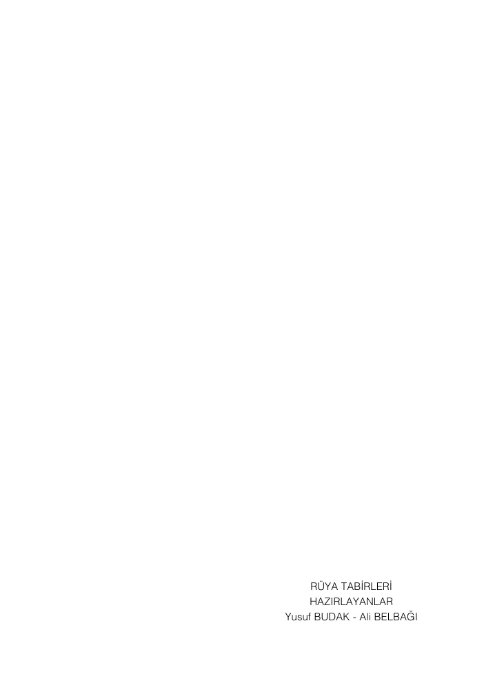 Rüya Tabirleri PDF – Yusuf Budak, Ali Belbağı