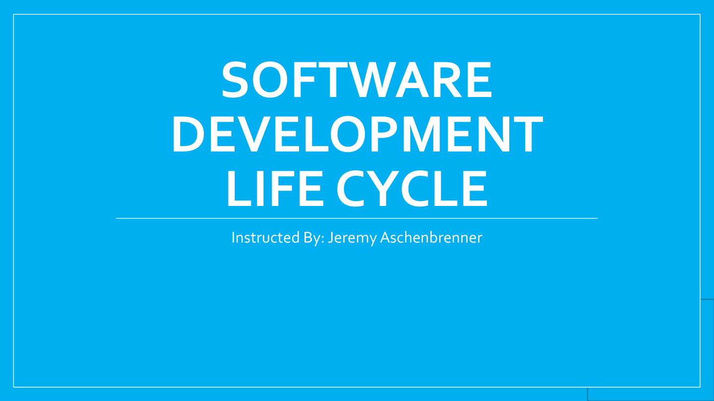 Software Development Lifecycles (SDLC) PDF – Unknown