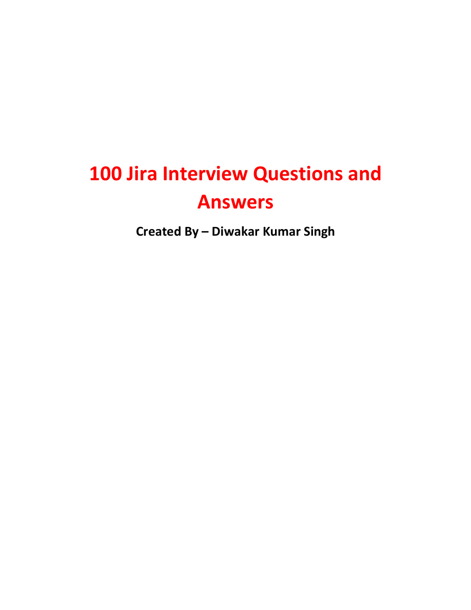 100+ Jira Tips and Tricks PDF – Unknown