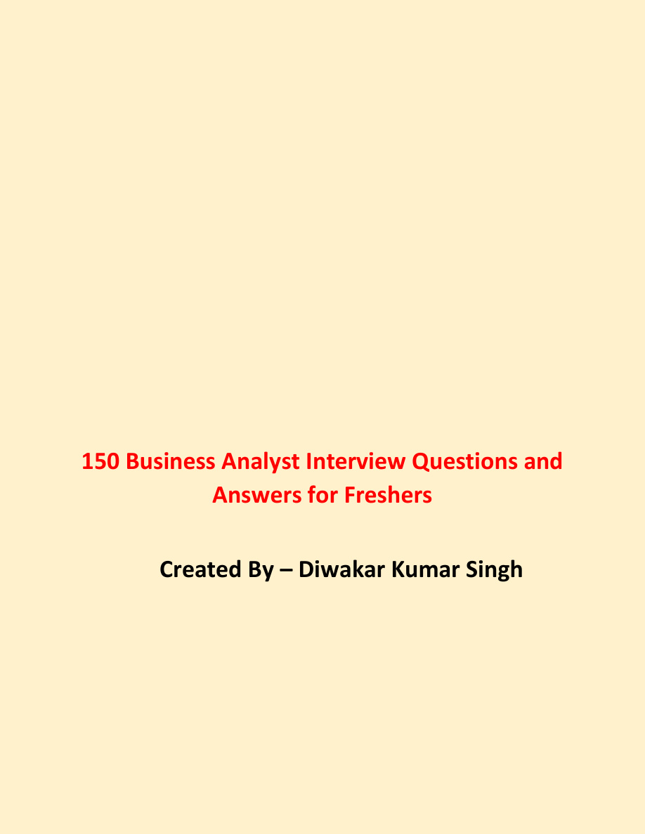 Business Analyst Interview Questions and Answers PDF – Unknown