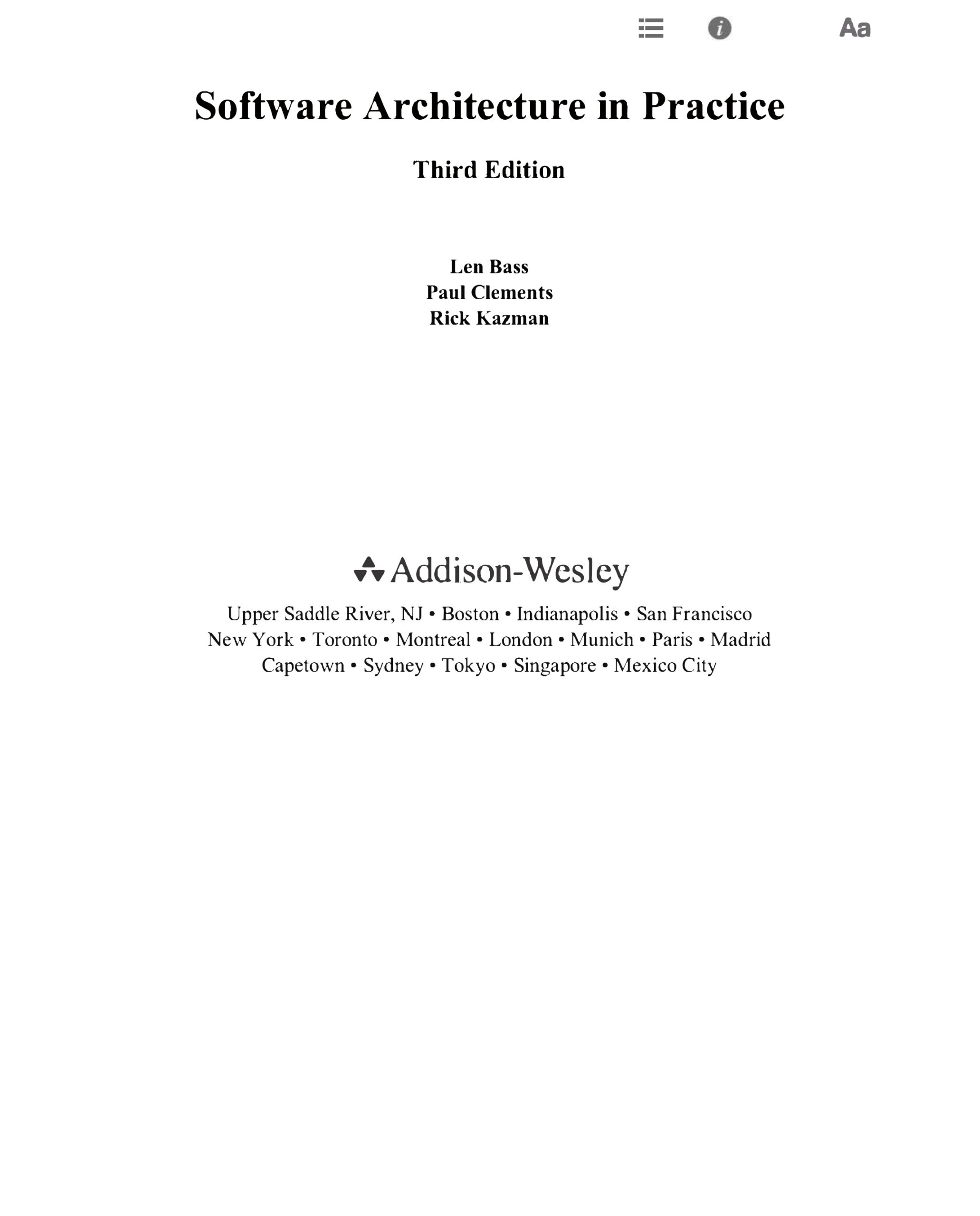 Software Architecture in Practice PDF – Len Bass, Rick Kazman