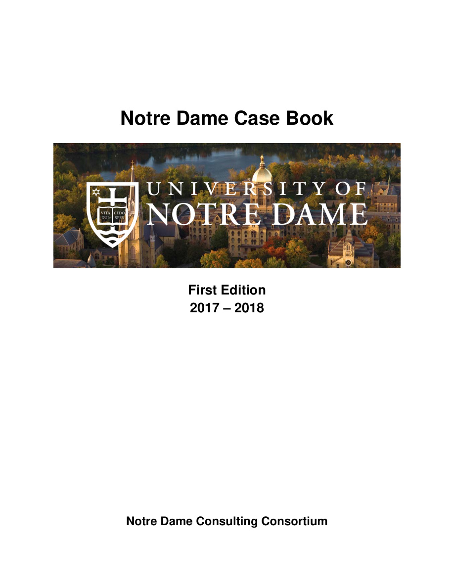 Notre Dame Case Book PDF – University of Notre Dame