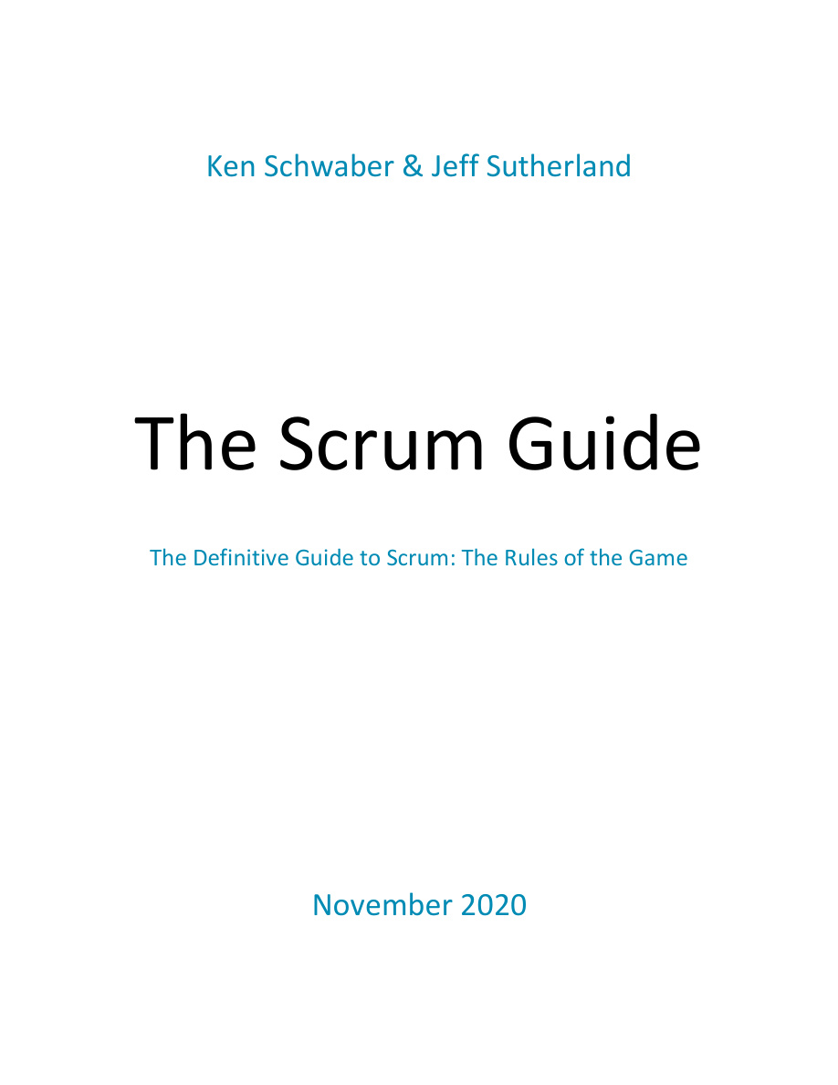 The 2020 Scrum Guide PDF – Ken Schwaber, Jeff Sutherland
