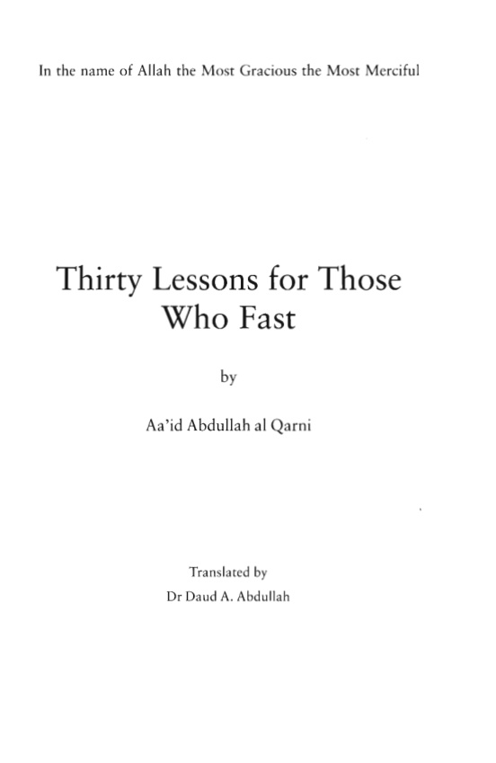 30 Lessons For Those Who Fast PDF – Unknown