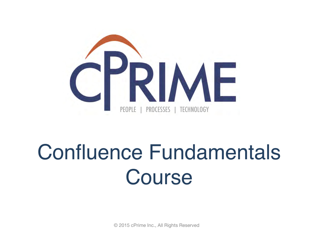 cPrime Confluence Fundamentals Course PDF – cPrime / Atlassian
