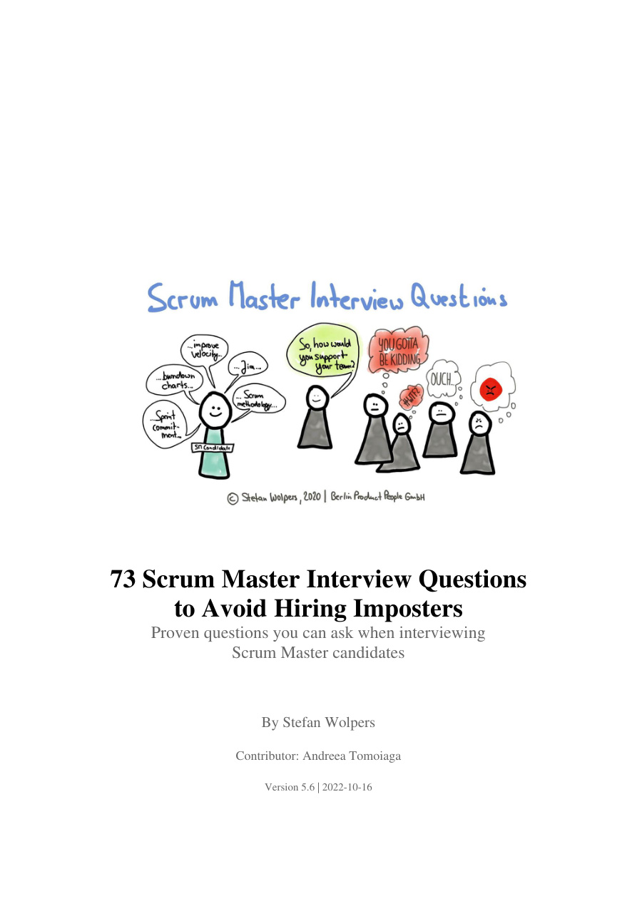 73 Scrum Master Interview Questions PDF – Unknown