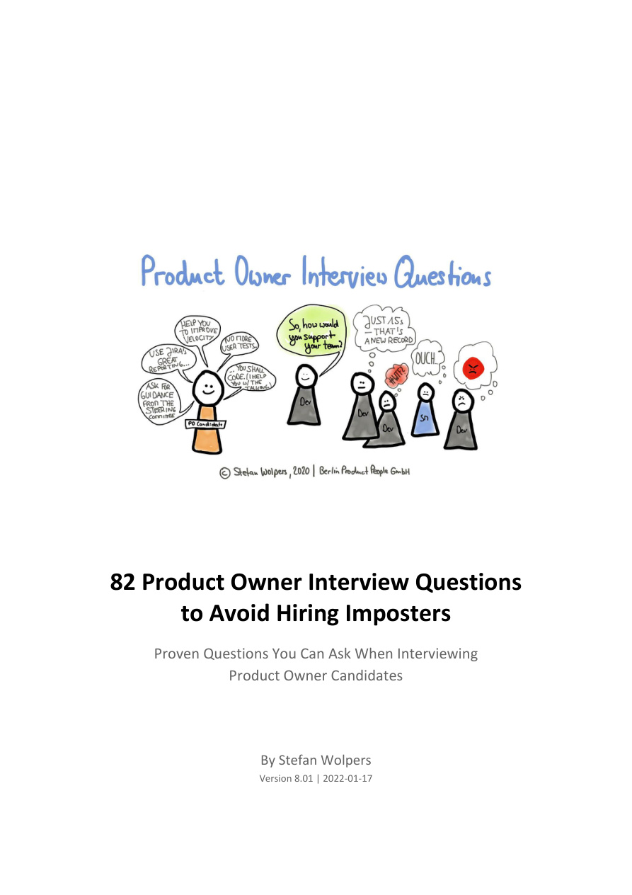 82 Product Owner Interview Questions PDF – Unknown
