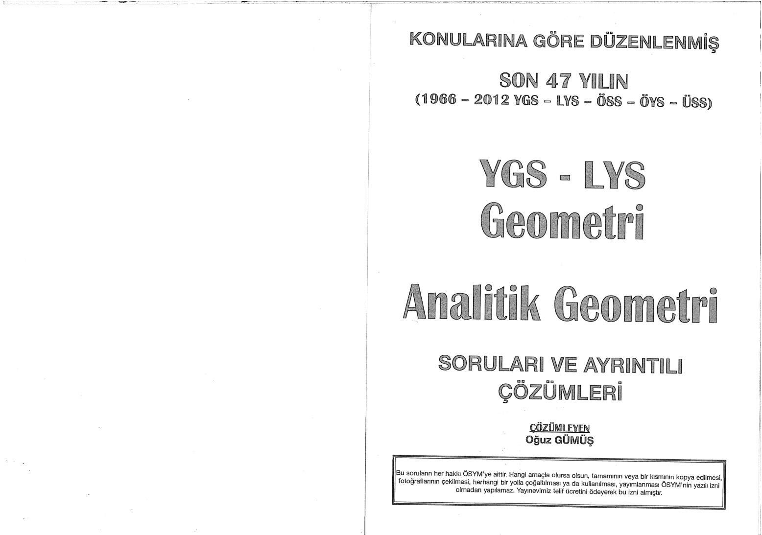 Son 47 Yıl YGS-LYS Geometri Soruları ve Ayrıntılı Çözümleri PDF – A Yayınları Komisyon