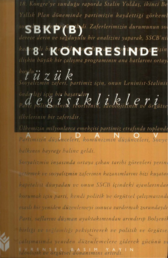 SBKP (B) 18. Kongresinde Tüzük Değişiklikleri PDF – A. Jdanov