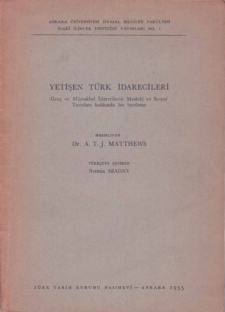 Yetişen Türk İdarecileri PDF – A. T. J. Matthews