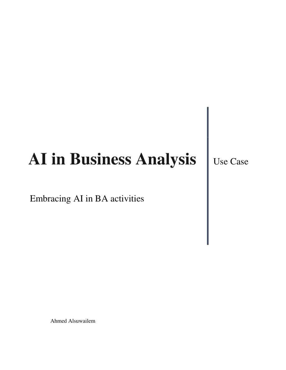 AI for BA PDF – Unknown