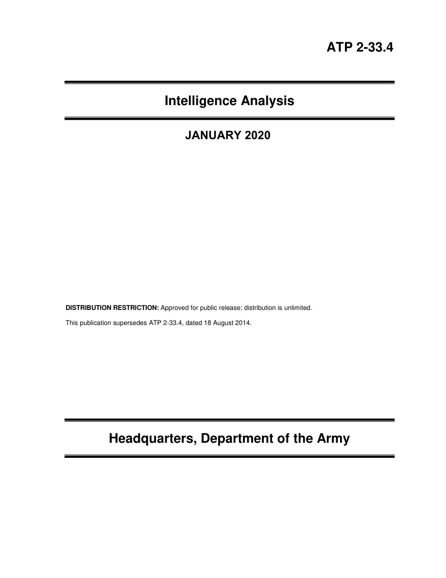 ATP 2-33-4: Intelligence Analysis PDF – Department of the Army