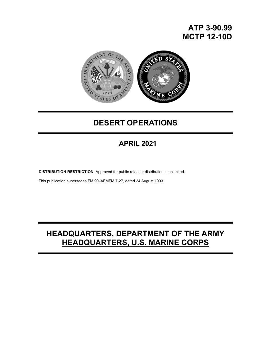 ATP 3 90.99 Desert Operations [2021] Kitap Kapağı