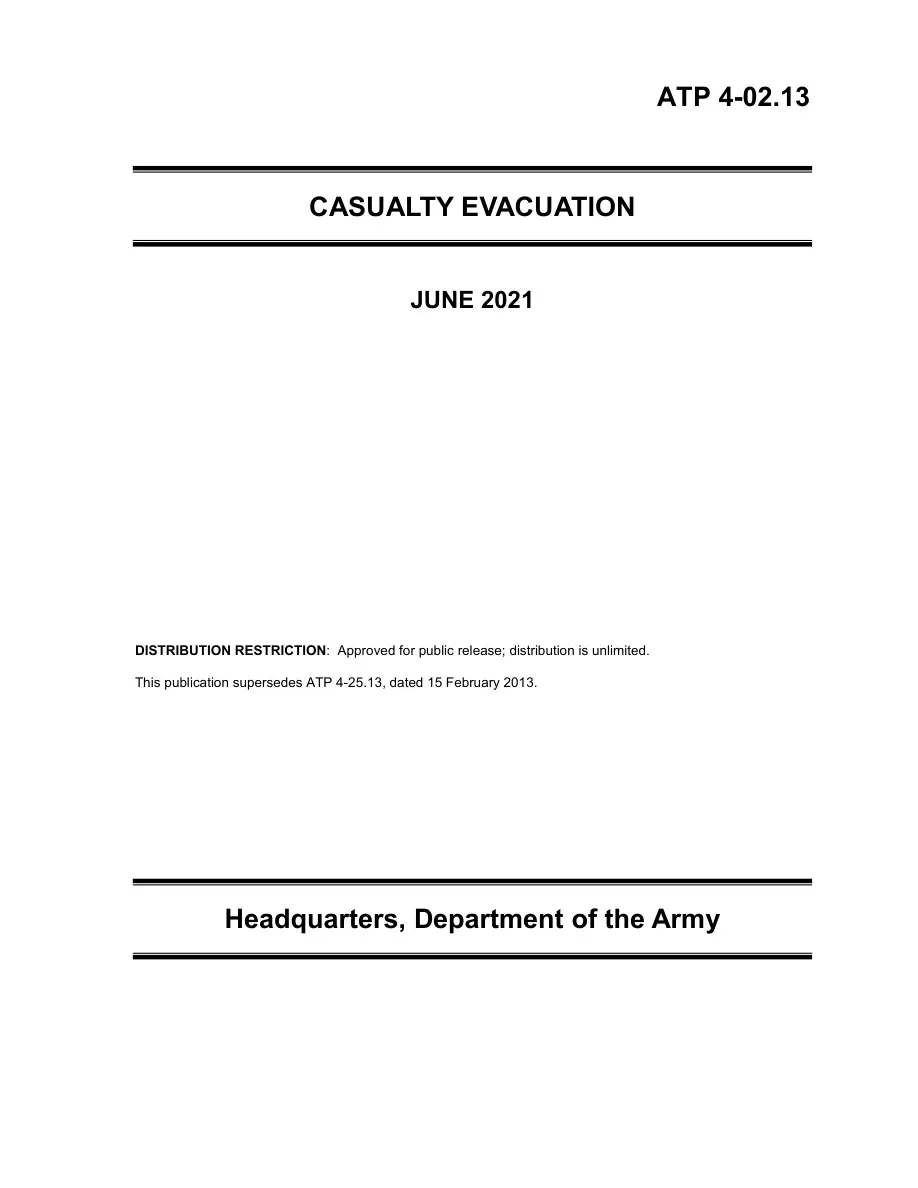 ATP 4-02.13: Casualty Evacuation PDF – Department of the Army