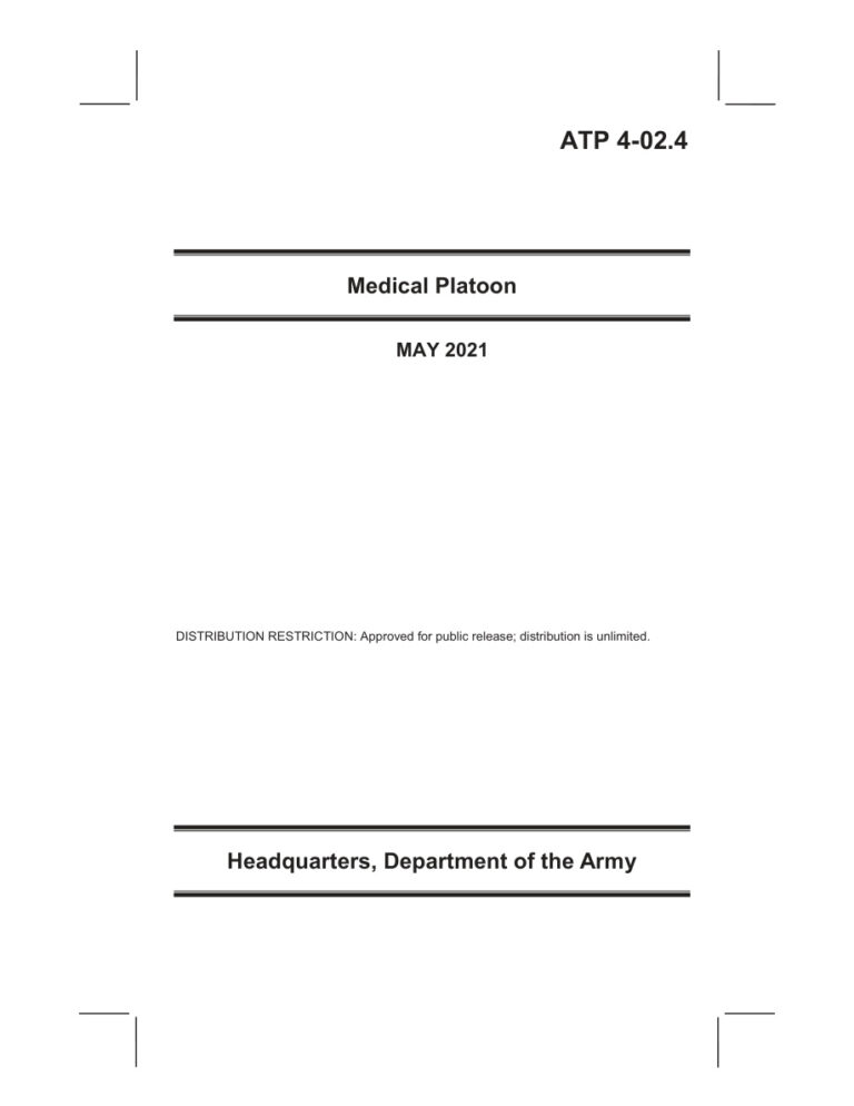 ATP 4 02.4 Medical Platoon [2021] Kitap Kapağı