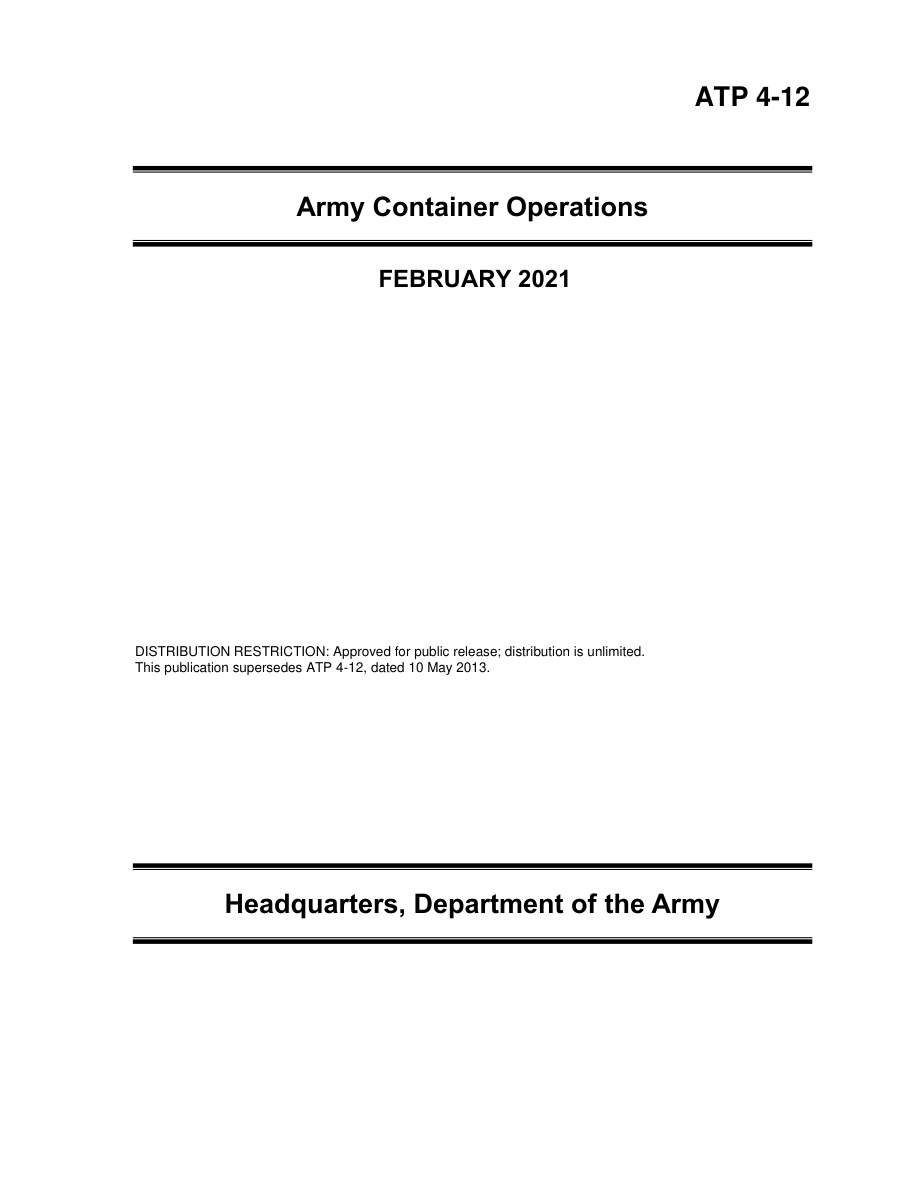 ATP 4-12: Army Container Operations PDF – Department of the Army