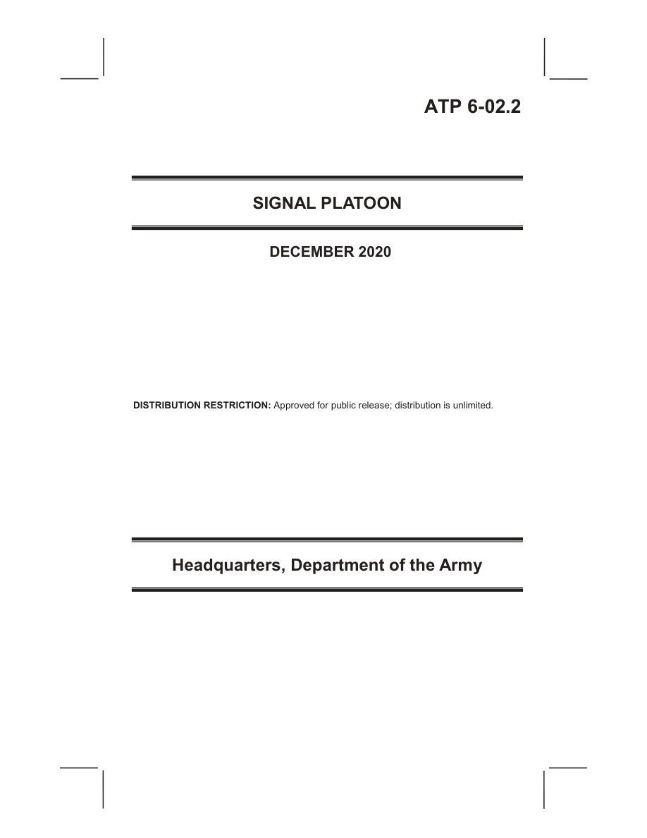 ATP 6-02.2: Signal Platoon PDF – Department of the Army