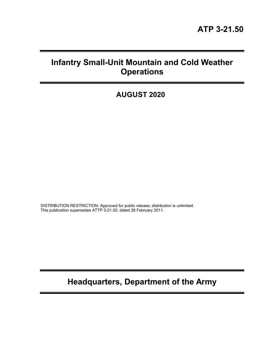 ATP 3-21.50: Infantry Small Unit Mountain & Cold Weather Operations PDF – Department of the Army