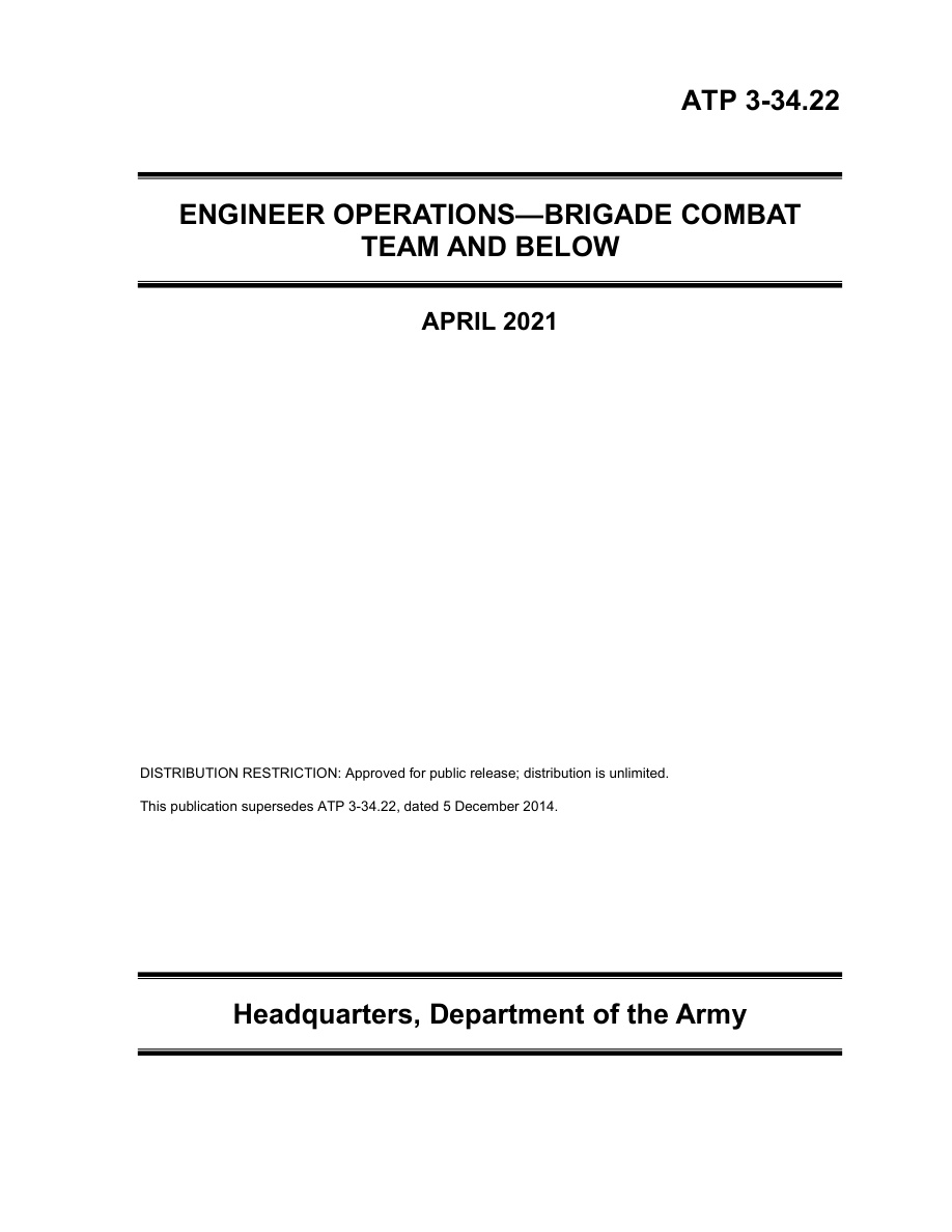 ATP 3-34.22: Engineer Operations Brigade Combat Team & Below PDF – Department of the Army