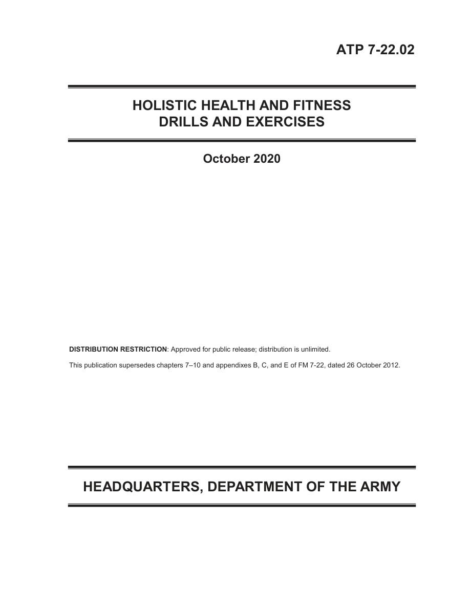 ATP 7-22.02: Holistic Health & Fitness Drills & Exercises PDF – Department of the Army
