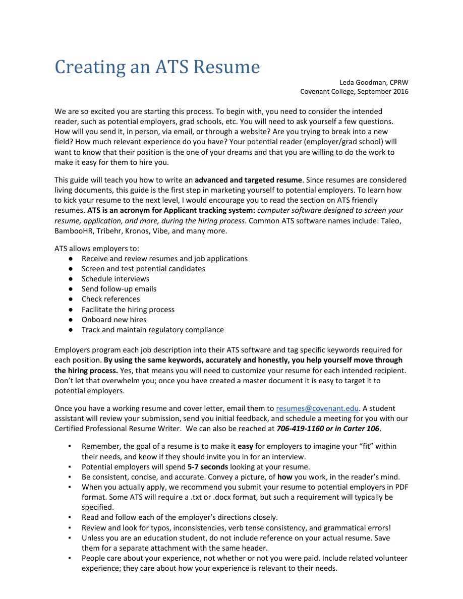 ATS Resume Guide PDF – Unknown