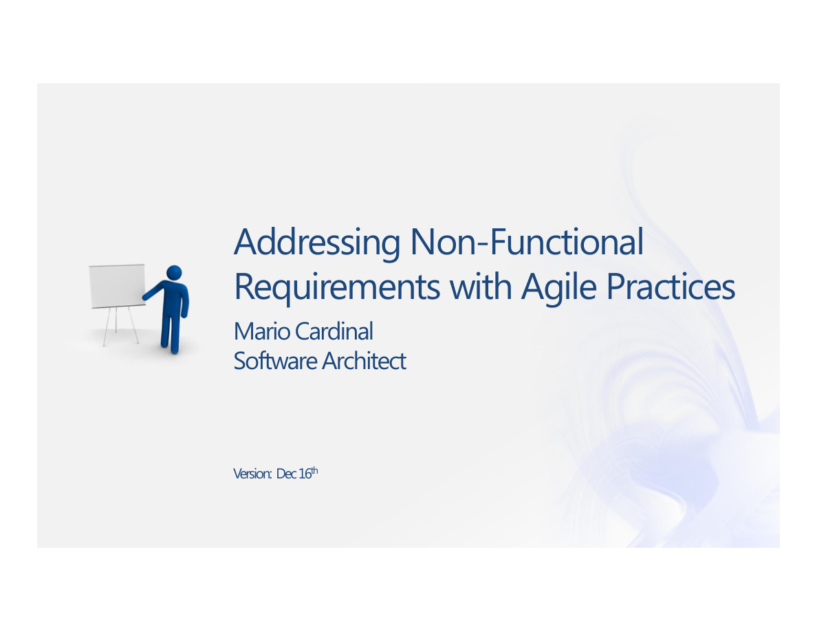 Addressing NFR with Agile Practices PDF – Unknown