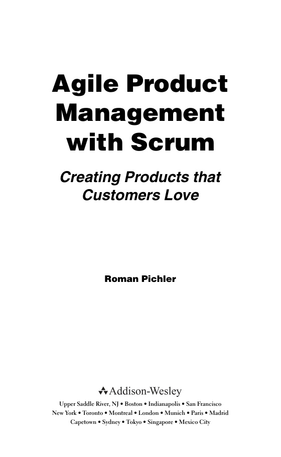 Agile Product Management with Scrum PDF – Roman Pichler