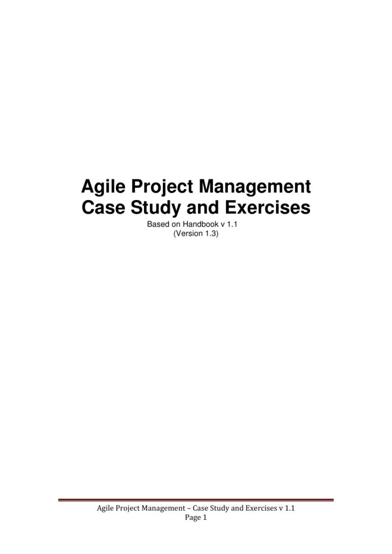 Agile PM v1.1 Case Study and Exercises v1.3 Kitap Kapağı