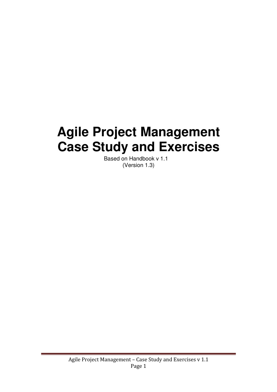 Agile PM Case Study and Exercises PDF – Unknown