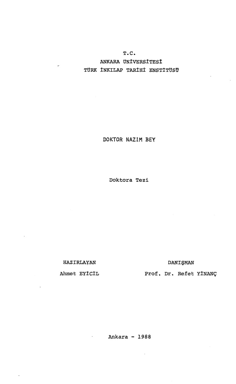 Doktor Nazım Bey PDF – Ahmet Eyicil
