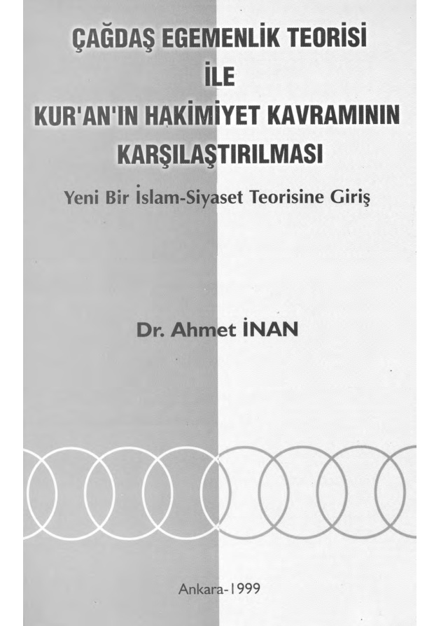 Çağdaş Egemenlik Teorisi ile Kur’anın Hakimiyet Kavramının Karşılaştırılması PDF – Ahmet İnan