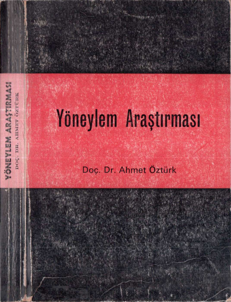 Yöneylem Araştırması PDF – Ahmet Öztürk