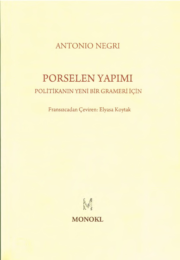 Porselen Yapımı PDF – Antonio Negri