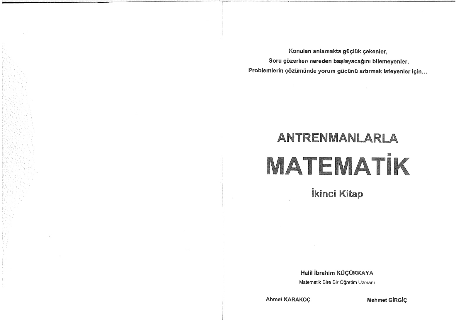 Antrenmanlarla Matematik – 2. Kitap PDF – Halil İbrahim Küçükkaya