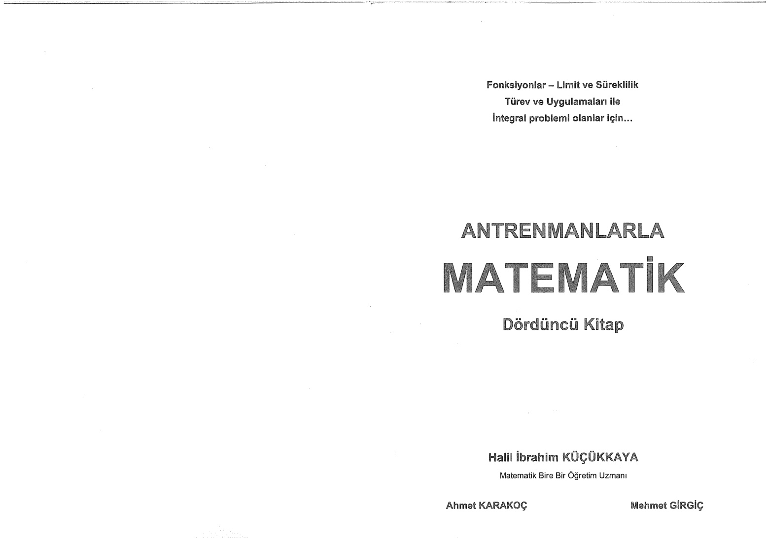 Antrenmanlarla Matematik – 4. Kitap PDF – Halil İbrahim Küçükkaya