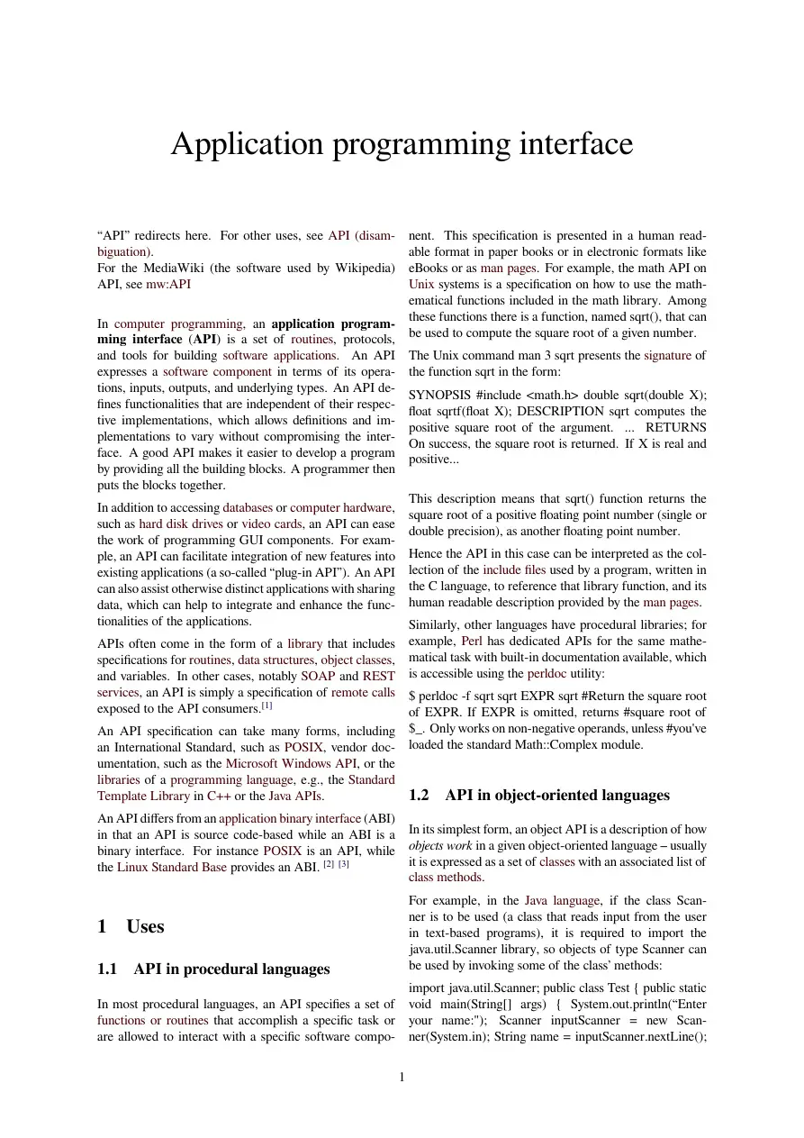 Application Programming Interface PDF – Unknown