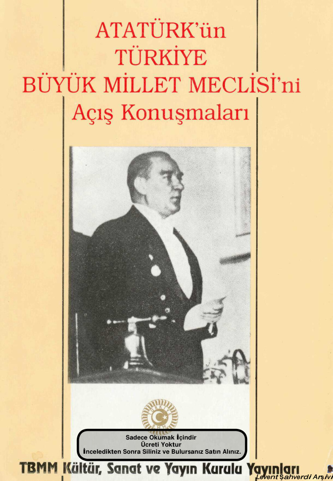 Atatürk'ün Türkiye Büyük Millet Meclisini Açış Konuşmaları Kitap Kapağı