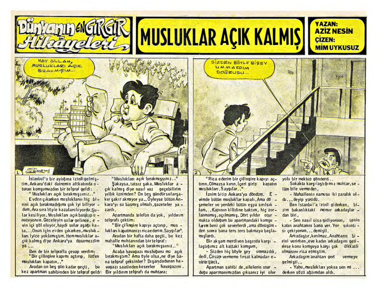Aziz Nesin Musluklar Açık Kalmış Gırgır Kitap Kapağı