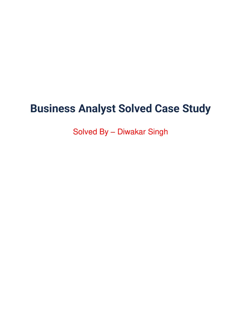 BA Tech Assignment Solved PDF – Unknown