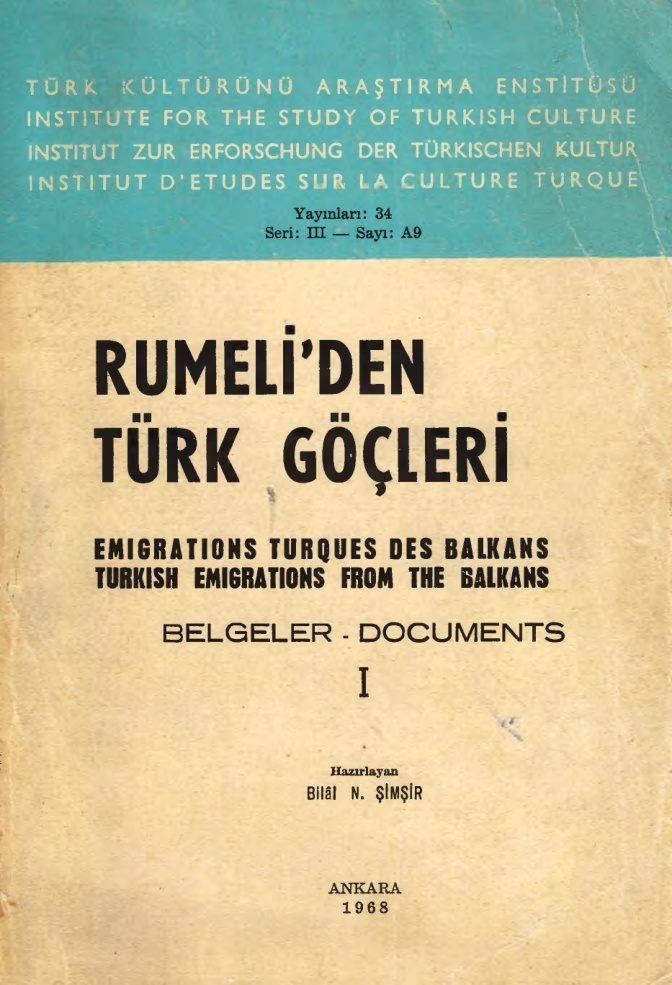 Rumeliden Türk Göçleri Belgeler 1 1877-1878 PDF – Bilal N. Şimşir