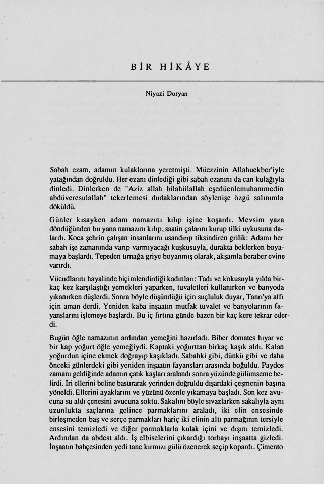 Bir Hikâye PDF – Niyazi Doyran