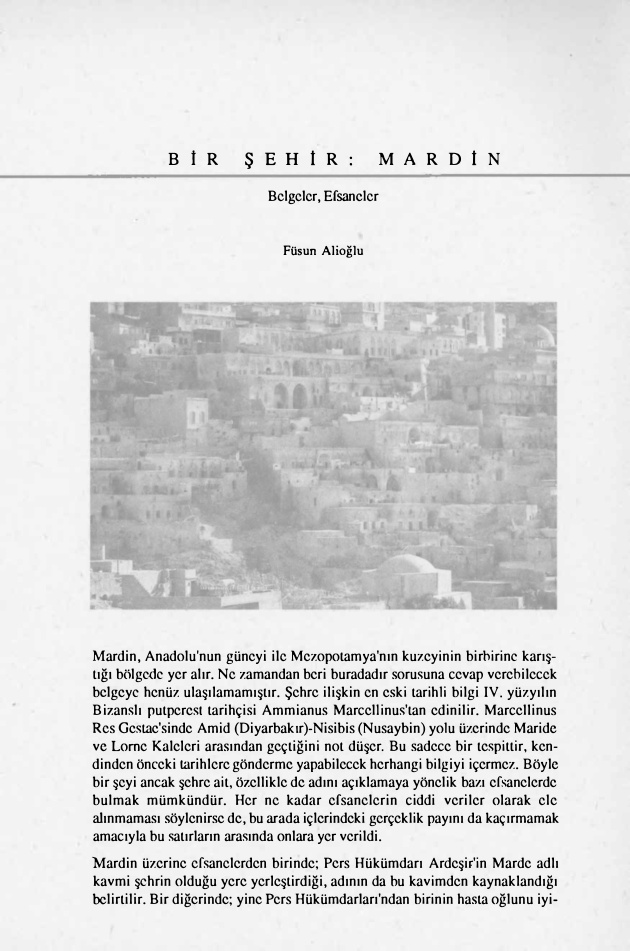 Bir Şehir Mardin PDF – Füsun Alioğlu
