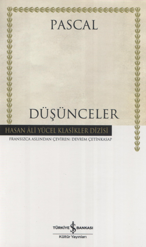 Düşünceler (İş Bankası) PDF – Blaise Pascal