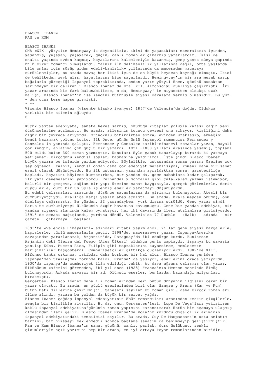 Kan ve Kum PDF – Blasco Ibanez