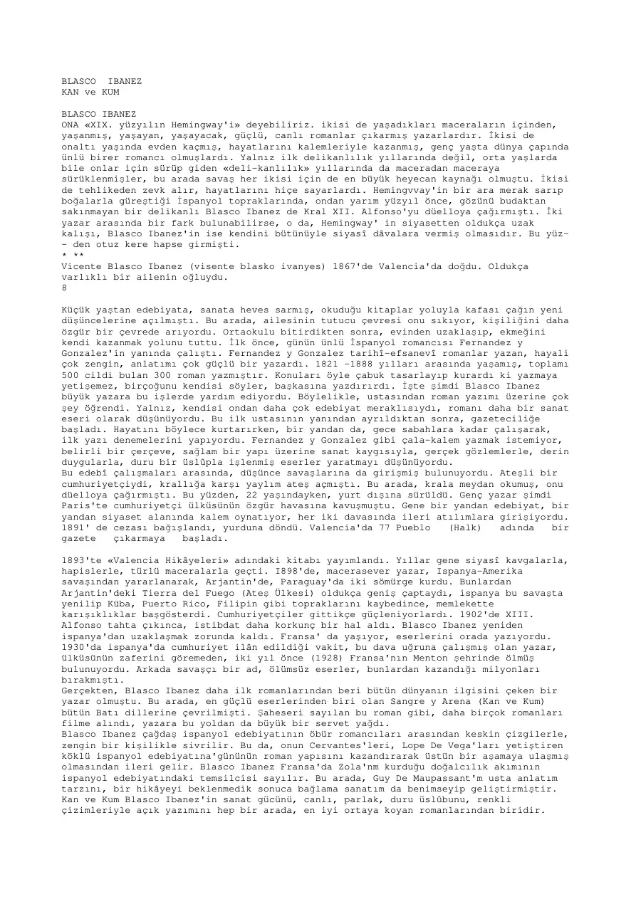 Kan ve Kum PDF – Blasco Ibanez